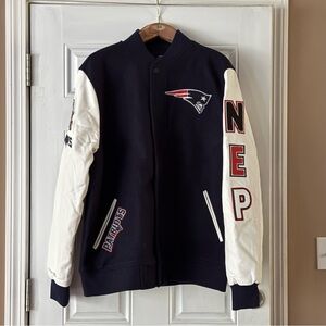 Men's Varsity Jacket - Navy and White